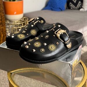 Azalea Wang TROUVER-BLACK FLAT MULE, 8.5